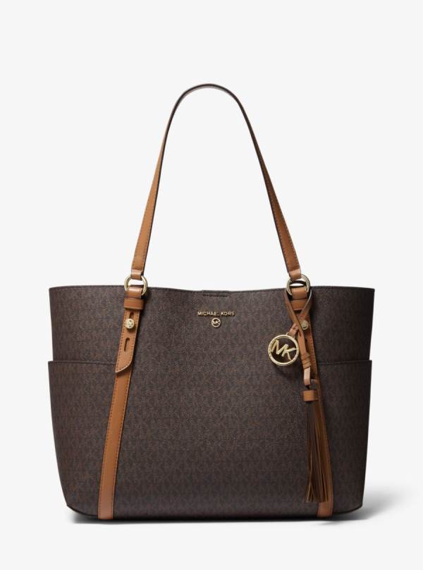 Damske Prenosná Taška Michael Kors Sullivan Large Logo Čokoláda Žlté - Kabelky Michael Kors Lacne | LKARJ-9270